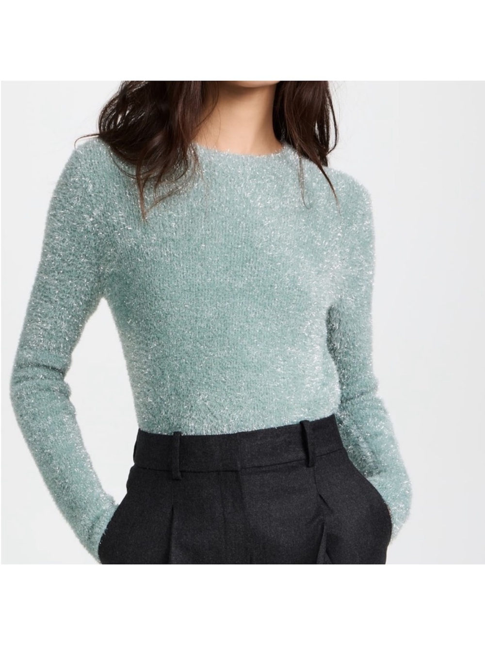 Vince Lurex Soft Eyelash Pullover Sweater Large